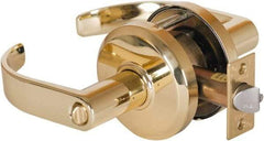 Stanley - Grade 2 Entrance Lever Lockset - 2-3/4" Back Set, Key In Lever Cylinder, Brass Alloy, Bright Brass Finish - A1 Tooling