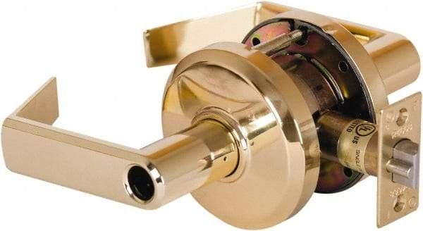 Stanley - Grade 2 Entrance Lever Lockset - 2-3/4" Back Set, Key In Lever Cylinder, Brass Alloy, Bright Brass Finish - A1 Tooling