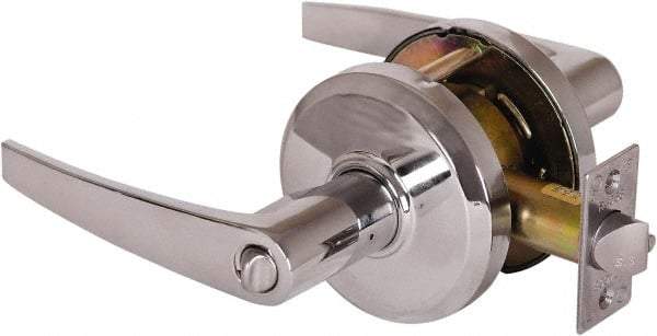 Stanley - Grade 2 Entrance Lever Lockset - 2-3/4" Back Set, Key In Lever Cylinder, Brass Alloy, Bright Chrome Finish - A1 Tooling