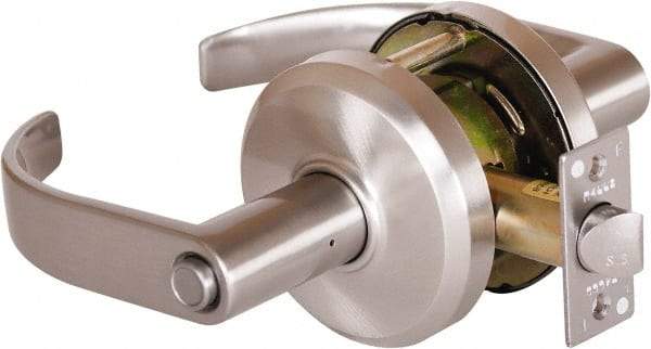 Stanley - Grade 2 Privacy Lever Lockset - 2-3/4" Back Set, Keyless Cylinder, Brass Alloy, Nickel Finish - A1 Tooling