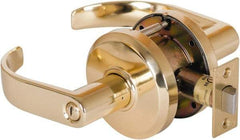 Stanley - Grade 2 Privacy Lever Lockset - 2-3/4" Back Set, Keyless Cylinder, Brass Alloy, Bright Brass Finish - A1 Tooling