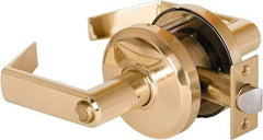 Stanley - Grade 2 Privacy Lever Lockset - 2-3/4" Back Set, Keyless Cylinder, Brass Alloy, Bright Brass Finish - A1 Tooling