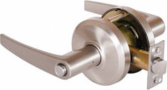 Stanley - Grade 2 Privacy Lever Lockset - 2-3/4" Back Set, Keyless Cylinder, Brass Alloy, Nickel Finish - A1 Tooling