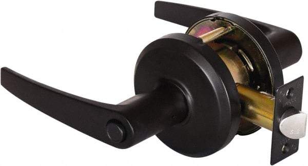 Stanley - Grade 2 Privacy Lever Lockset - 2-3/4" Back Set, Keyless Cylinder, Brass Alloy, Oil Rubbed Bronze Finish - A1 Tooling