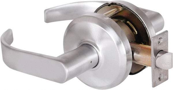 Stanley - Grade 2 Passage Lever Lockset - 2-3/4" Back Set, Keyless Cylinder, Brass Alloy, Satin Chrome Finish - A1 Tooling