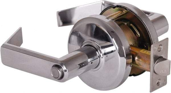 Stanley - Grade 2 Privacy Lever Lockset - 2-3/4" Back Set, Keyless Cylinder, Brass Alloy, Bright Chrome Finish - A1 Tooling