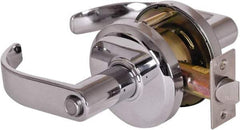 Stanley - Grade 2 Privacy Lever Lockset - 2-3/4" Back Set, Keyless Cylinder, Brass Alloy, Bright Chrome Finish - A1 Tooling