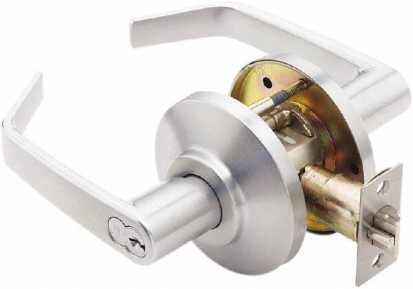 Best - Grade 2 Entrance Lever Lockset - 2-3/4" Back Set, Key In Lever Cylinder, Brass Alloy, Satin Chrome Finish - A1 Tooling