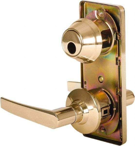 Stanley - Grade 2 Passage Lever Lockset - 2-3/4" Back Set, Keyless Cylinder, Brass Alloy, Bright Brass Finish - A1 Tooling