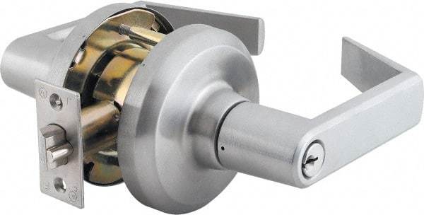 Stanley - Grade 1 Classroom Lever Lockset - 2-3/4" Back Set, Key In Lever Cylinder, Brass Alloy, Satin Chrome Finish - A1 Tooling