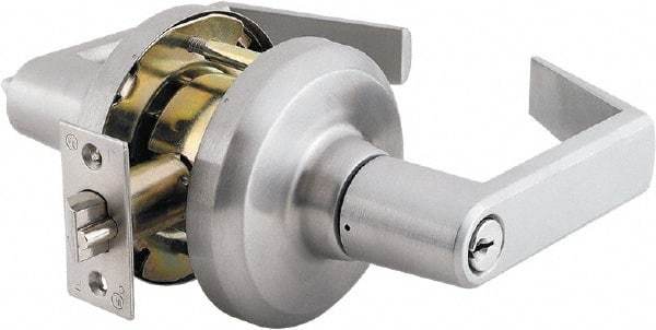 Stanley - Grade 1 Entrance Lever Lockset - 2-3/4" Back Set, Key In Lever Cylinder, Brass Alloy, Satin Chrome Finish - A1 Tooling