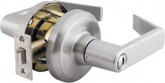 Stanley - Grade 1 Privacy Lever Lockset - 2-3/4" Back Set, Keyless Cylinder, Brass Alloy, Satin Chrome Finish - A1 Tooling