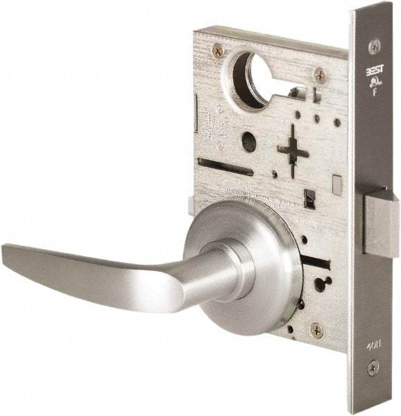 Best - Grade 1 Passage Lever Lockset - 2-3/4" Back Set, Keyless Cylinder, Brass Alloy, Satin Chrome Finish - A1 Tooling