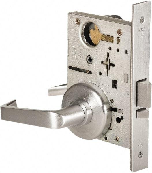 Stanley - Grade 1 Storeroom Lever Lockset - 2-3/4" Back Set, Best SFIC Cylinder, Brass Alloy, Satin Chrome Finish - A1 Tooling