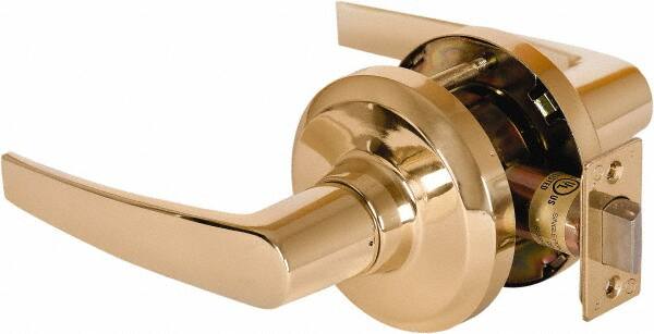 Stanley - Grade 1 Passage Lever Lockset - 2-3/4" Back Set, Keyless Cylinder, Brass Alloy, Bright Brass Finish - A1 Tooling