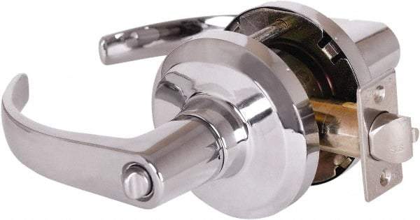 Stanley - Grade 1 Entrance Lever Lockset - 2-3/4" Back Set, Key In Lever Cylinder, Brass Alloy, Bright Chrome Finish - A1 Tooling