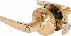 Stanley - Grade 1 Entrance Lever Lockset - 2-3/4" Back Set, Key In Lever Cylinder, Brass Alloy, Bright Brass Finish - A1 Tooling