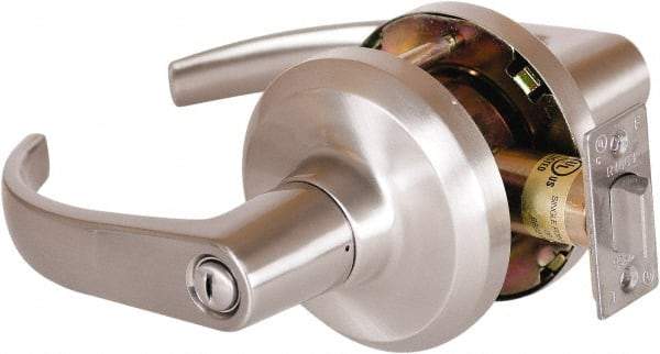 Stanley - Grade 1 Privacy Lever Lockset - 2-3/4" Back Set, Keyless Cylinder, Brass Alloy, Satin Nickel Finish - A1 Tooling