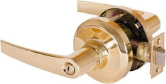 Stanley - Grade 1 Privacy Lever Lockset - 2-3/4" Back Set, Keyless Cylinder, Brass Alloy, Bright Brass Finish - A1 Tooling