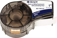 Brady - 1" Wide, Translucent & White Vinyl Labels - For BMP21 Plus Portable Label Printer, IDPAL Handheld Label Maker - A1 Tooling