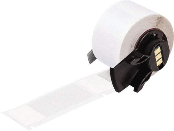 Brady - 1" Wide x 2-1/2" Long, Clear/White Vinyl Cable Tag - For BMP61 Labeling System, BMP71 Label Printer, TLS 2200 Thermal Labeling System, TLS-pc Link Thermal Labeling System - A1 Tooling