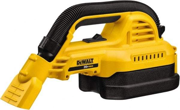 DeWALT - 0.5 Gal Plastic Tank, Battery Powered Wet/Dry Vacuum - 0.33 Peak hp, 20 Volt, 1-1/4" Hose Fitting, Cordless, HEPA Filter - A1 Tooling