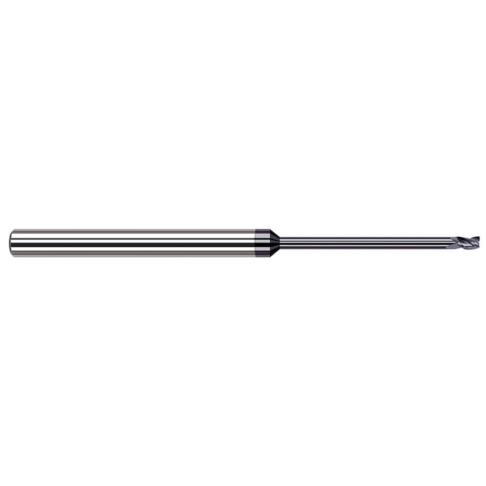 Harvey Tool - 1/64", 0.022" LOC, 1/8" Shank Diam, 2-1/2" OAL, 3 Flute Solid Carbide Square End Mill - Exact Industrial Supply