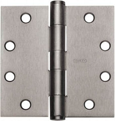 Stanley - 4-1/2" Long x 4-1/2" Wide Carbon Alloy Steel Full Mortise Hinge - Prime Coat Gray Finish, 5 Knuckles, 8 Holes - A1 Tooling