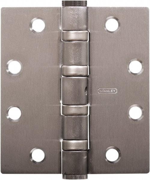 Stanley - 4-1/2" Long x 4" Wide 304 Stainless Steel Full Mortise Hinge - Satin Stainless Steel Finish, 5 Knuckles, 8 Holes - A1 Tooling