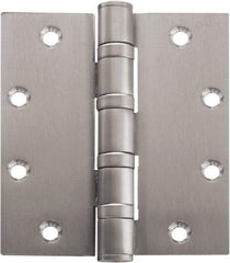 Stanley - 5" Long x 4-1/2" Wide Carbon Alloy Steel Full Mortise Hinge - Bright Brass Plated Finish, 5 Knuckles, 8 Holes - A1 Tooling