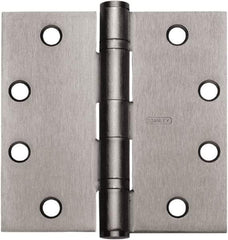 Stanley - 5" Long x 5" Wide 304 Stainless Steel Full Mortise Hinge - Satin Stainless Steel Finish, 5 Knuckles, 8 Holes - A1 Tooling