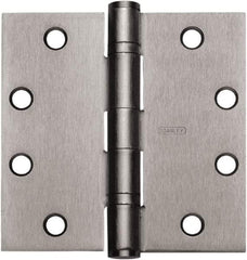 Stanley - 4" Long x 4" Wide Carbon Alloy Steel Full Mortise Hinge - Satin Chrome Plated Finish, 5 Knuckles, 8 Holes - A1 Tooling