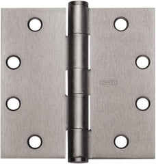 Stanley - 4-1/2" Long x 4-1/2" Wide 304 Stainless Steel Full Mortise Hinge - Satin Stainless Steel Finish, 5 Knuckles, 8 Holes - A1 Tooling