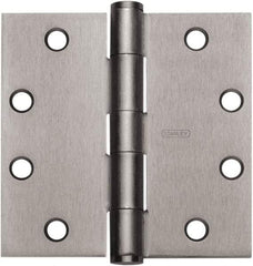 Stanley - 4" Long x 4" Wide Carbon Alloy Steel Full Mortise Hinge - Prime Coat Gray Finish, 5 Knuckles, 8 Holes - A1 Tooling