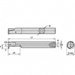 Kennametal - 20mm Min Bore Diam, 150mm OAL, 16mm Shank Diam, A-EVE Indexable Boring Bar - 32mm Max Bore Depth, EG0200M02P02 Insert - A1 Tooling