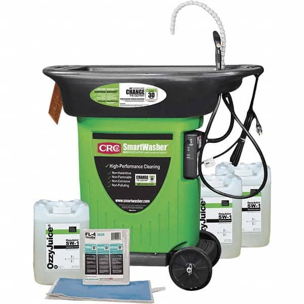 CRC - Free Standing Water-Based Parts Washer - 15 Gal Max Operating Capacity, HDPE Tank, 42" High x 43" Long x 27" Wide, 110 Input Volts - A1 Tooling