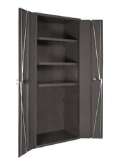 Durham - 3 Shelf Locking Storage Cabinet - Steel, 38" Wide x 26" Deep x 72" High, Gray - A1 Tooling