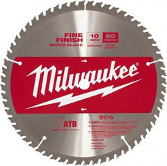 Milwaukee Tool - 10" Diam, 5/8" Arbor Hole Diam, 60 Tooth Wet & Dry Cut Saw Blade - Carbide-Tipped, Crosscut Action, Standard Round Arbor - A1 Tooling