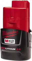 Milwaukee Tool - 12 Volt Lithium-Ion Power Tool Battery - 3 Ahr Capacity, Series M12 REDLITHIUM - A1 Tooling