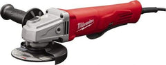 Milwaukee Tool - 4-1/2" Wheel Diam, 12,000 RPM, Corded Angle & Disc Grinder - 5/8-11 Spindle - A1 Tooling