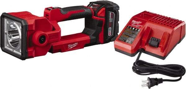 Milwaukee Tool - 18 Volts, 1250 Lumens, Cordless Work Light - Red, 7 hr Run Time - A1 Tooling