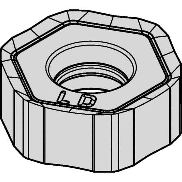 Kennametal - HNGJ43 LD Grade KCSM40 Carbide Milling Insert - AlTiN/TiN Finish, 11/64" Thick, 12mm Inscribed Circle, 1mm Corner Radius - A1 Tooling