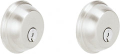 Schlage - 1-3/8 to 2-1/4" Door Thickness, Satin Chrome Finish, Key Operated Deadbolt - Exact Industrial Supply