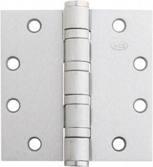 IVES - 4-1/2" Long x 4-1/2" Wide x 1.34" Thick, Stainless Steel Full Mortise Ball Bearing Hinge - Satin Chrome Finish, 5 Knuckles, 8 Holes - A1 Tooling