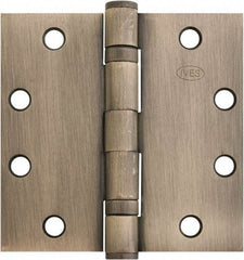 IVES - 4-1/2" Long x 4-1/2" Wide x 1.34" Thick, Stainless Steel Full Mortise Ball Bearing Hinge - Satin Chrome Finish, 5 Knuckles, 8 Holes - A1 Tooling