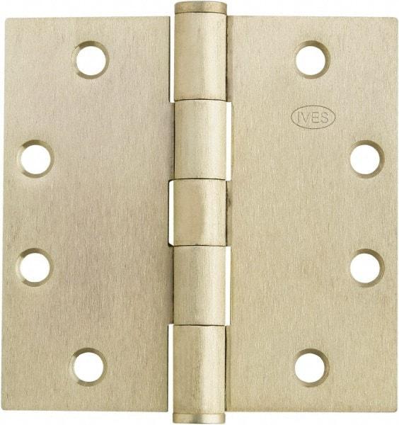 IVES - 4-1/2" Long x 4-1/2" Wide x 1.34" Thick, Stainless Steel Full Mortise Ball Bearing Hinge - Satin Chrome Finish, 5 Knuckles, 8 Holes - A1 Tooling