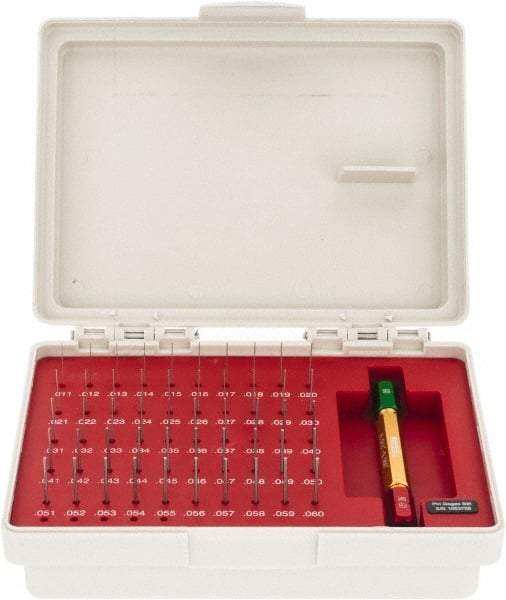 SPI - 50 Piece, 0.011-0.06 Inch Diameter Plug and Pin Gage Set - Plus 0.0002 Inch Tolerance, Class ZZ - A1 Tooling