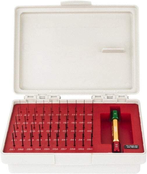 SPI - 50 Piece, 0.011-0.06 Inch Diameter Plug and Pin Gage Set - Minus 0.0002 Inch Tolerance, Class ZZ - A1 Tooling