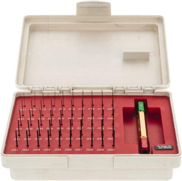 SPI - 50 Piece, 0.011-0.06 Inch Diameter Plug and Pin Gage Set - Plus 0.0002 Inch Tolerance, Class ZZ - A1 Tooling