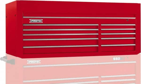 Proto - 10 Drawer Top Tool Chest - 66" Wide x 27" Deep x 27" High, Steel, Red - A1 Tooling